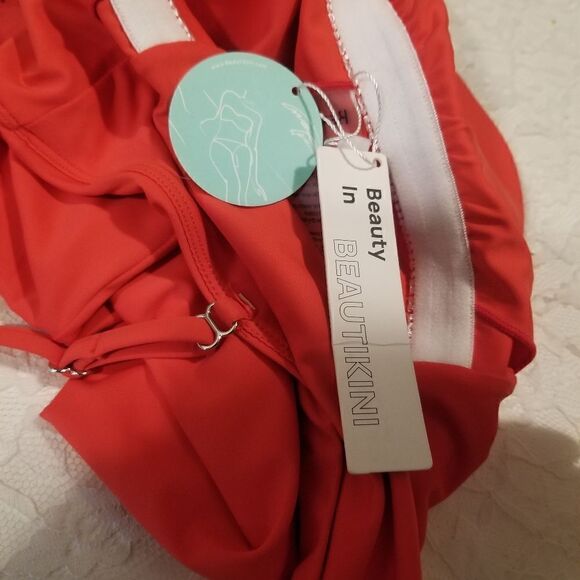Beautikini Tummy Control One Piece period Swimsuit NWT Medium - Picture 9 of 13
